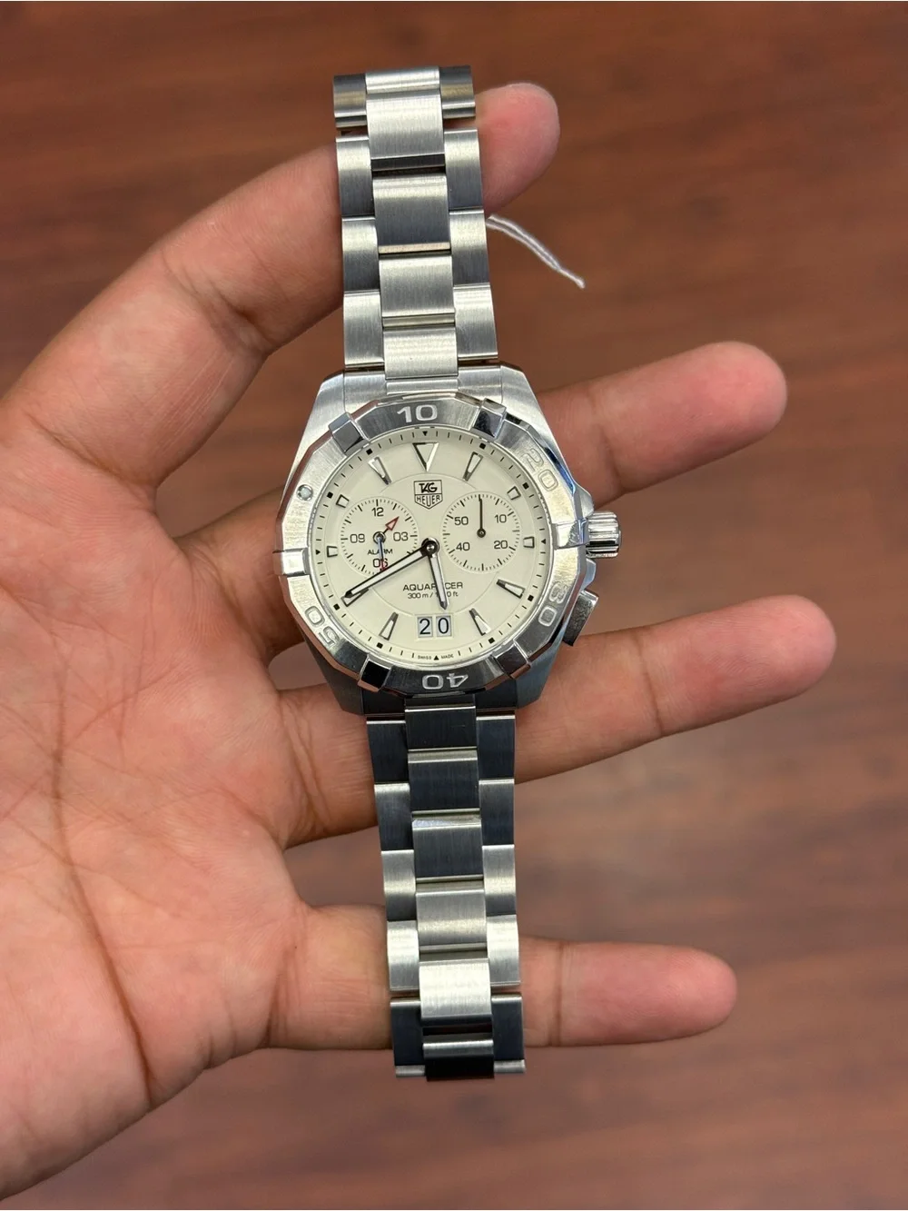 Tag Heuer Aquaracer WAY111Y 41mm Stainless Steel Watch - Cream Dial men’s